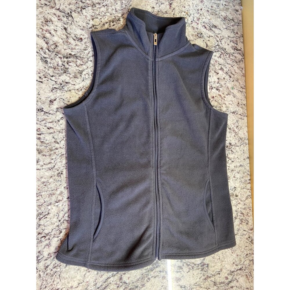 Fresh Womens Gray Fleece Vest Small Full-Zip Pockets Athletic - Picture 5 of 10